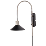 Væglampe Sort Sølv Metal Lampeskærm Justerbar Sengelampe Moderne Læselampe til Stuen Belysning Design til Soveværelse Indretning