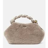 Ganni Bou Small faux shearling shoulder bag - brown - One size fits all