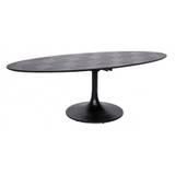 Blax ovalt spisebord i egetræ og jern 250 x 120 cm - Sort