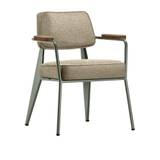 Vitra - Fauteuil Direction, Walnut, Prouvé Gris VermeerFabric Cat. F100 Nubia Col. 04 Bamboo/Terra