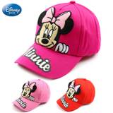 Disney Waffle Minnie Mouse Baby Hat For Kids Embroidered Cotton Baseball Cap Kids Boy Girl Sun Hat Outdoor Sun Hat - Red rose