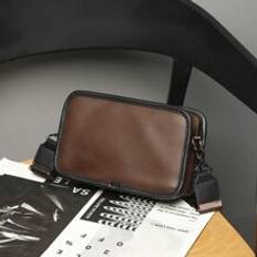 Crossbody Bag Sling Bag Shoulder Bag Square Bag Multifunctional Waterproof For Back To School College For Business Travel PU Leather Minimalist Retro  - Coffee Brown