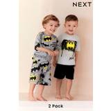Grey/Yellow Batman License Short Pyjamas 2 Pack (9mths-12yrs)