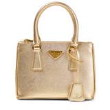 Prada Galleria Mini metallic leather tote bag - gold - One size fits all