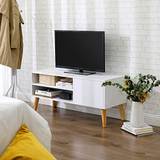 Tv-bord i skandinavisk design, 110 x 40 x 49,5 cm, hvid