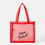 SHEIN Women's Red Letter Printed Fashion Tote Bag