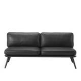 Fredericia Furniture - Spine Lounge Suite Sofa 2 Seater, Svartlackerad ask, Lädergrupp 3, 98 Max