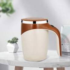 pc Automatic Stirring Cup Mug Rechargeable Portable Coffee Electric Stirring Stainless Steel Rotating Magnetic Home Drinking Tools - Brown - 380ml