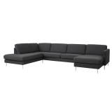 Ask sofa (U-Hjørnesofa venstrevendt L336 x D219/152 cm, Golf Antracite stof)