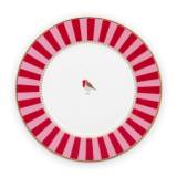Plate Love Birds Stripes Red-Pink 17cm
