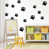 SHEIN 30 Pc Funny Dog Cat Paw DIY Vinyl Wall Stickers Room Bedroom Decal Cabinet Door Food Dish Kitchen Bowl Car Sticker Home Decor