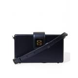 Dolce & Gabbana Elegant Dark Blå Lambskin Læder Box Taske - Blue, Blå, Color_Blå, Dame, Dolce & Gabbana, Material: 100% Lambskin Leather, preowned-defect, Shoulder Bags - Women - Bags, Skuldertasker, Tasker - ONESIZE