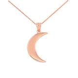 Crescent Moon Necklace in 9ct Rose Gold