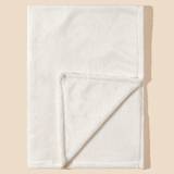 SHEIN 1pc Baby White Flannel Swaddle Blanket, Soft And Comfortable, Suitable For All Seasons