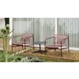 HAY Neu Table Low + Palissade Lounge Chairs Low Havemøbelsæt - Anthracite/Iron Red