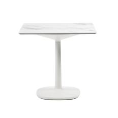 Kartell - Multiplo Table 4075, White Marble Finish, Square: 99x99, Rounded: 25 cm