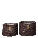 Woven Paper Baskets set of 2, Fudge