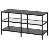 IKEA - VITTSJÖ tv-bord, sortbrun/glas, 100x36x53 cm