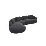 Flexlux Torino sofa (Bellaria stof, Rund chaiselong + 2,5 pers. D225 x B340 cm)