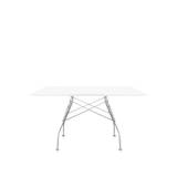 Kartell - Glossy Square Table 4560 130x130, Chrome, White Polyester