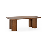 Spisebord i egetræ og egetræsfinér 220 x 110 cm - Brun