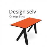Hæve sænkebord LITE med Orange Blast linoleum. Vælg selv størrelse