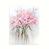 SHEIN 1pc/Set Pink Flowers Poster Bouquet In Vase Frameless Door Wall Art Abstract Canvas Painting Art Poster Print Luxury Style Minimalist Modern Wall Pict