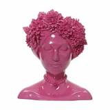 CASA Living Vase Buste Blomster - H 30 cm - Polyresin - Pink