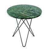 OX Denmarq MINI O Table Ø: 40 cm - Black Powder Coated Steel/Green Indio Marble