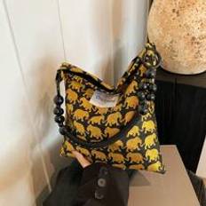 Small Golden Elephant Shoulder Bag Tote Bag For Women Personality Handbag - Black