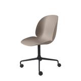 GUBI | Beetle Meeting Chair– Un-Upholstered - New Beige, 4-Star Base W. Castors