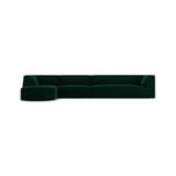 Ruby chaiselong sofa venstrevendt i velour B366 x D180 cm - Flaskegrøn