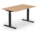 Stockholm hæve sænkebord, sortgrå stel, bøg bordplade i størrelsen 80x140 cm