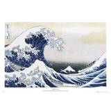 Traditionel Japansk - The Great Wave off Kanagawa af Katsushika Hokusai - Stor Plakat
