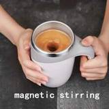 SHEIN 1PC Automatic Mixer Cup Multi-Functional Electric Coffee Cup Slouchy Man Rotating Magnetic Stainless Steel Cup Of Milk Cup Mark Cup