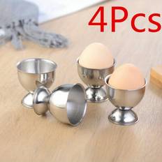 4pcs Egg Holder, Stainless Steel Eggs Cup Stand Tool, Caviar Cup, Breakfast Egg Holder, Banquet Eggs Supplies Kitchen Accessories, Kitchen Utensils