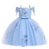 SHEIN Tween Girls' Formal Dress, Solid Color Tulle & Satin Puffy Skirt, Gorgeous & , Suitable For Fashion Show And School Performance, Hair Accessories Not