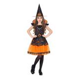Orange Heks kostume - Højde cm: 116