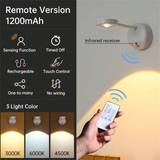 pc White Or  Body Induction Wall Painting Spotlight Rechargeable Adjustable Brightness Three Light Colors PunchFree Installation USB Powered - White - one-size