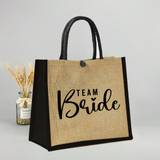 SHEIN 1pc Bride Letter Printed Fun Women's Bag, Linen Collection Bag, Suitable For Daily Travel Needs, The Best Gift For Mothers, Teachers, Friends, Nurses,