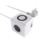 Smart Cube fleksibel Stikdåse - Trådløs oplader, 3 udtag, 2 USB A stik, 1 USB C stik