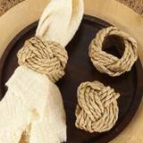 SHEIN 2pcs Minimalist Style Natural Material Khaki Round Woven Napkin Rings For Home, Kitchen, Restaurant, Meeting, Banquet, Hotel, Countryside Gathering, F