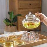 1pc Glass Teapot With Tea Infuser, Heat Resistant Thickened Glass Tea Kettle With Tea Strainer, Blooming And Loose Leaf Tea Maker, Perfect For Home Office Restaurant Family Day, Tea Accessories
