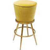 KARE DESIGN Lady Rock barstol - gult stof/PU m. stålben, m. fodstøtte, rundt (Ø:48)