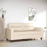 vidaXL 2-personers sofa 140 cm mikrofiberstof beige