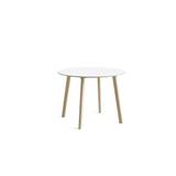 HAY CPH Deux 220 Table Ø: 98 cm - Untreated Solid Beech/Pearl White Laminate
