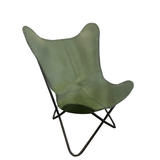 Flagermusstol i ægte læder (fås i flere forskellige farver) (Farve: Grøn læder - sort stel)