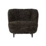 GUBI Stay Lounge Chair Fully Upholstered SH: 40 cm - Espresso/Smoked Oak