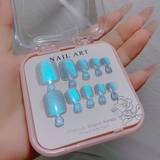 SHEIN 24pcs Fruit Jelly-Shaped Cat Eye Short False Nails With Jelly Glue And Nail File, Noble And Elegant Style