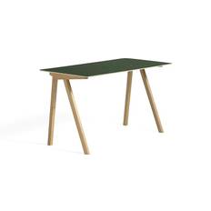HAY Copenhague Desk CPH90, Stel Eg, klar lak, Bordplade Linoleum, grøn